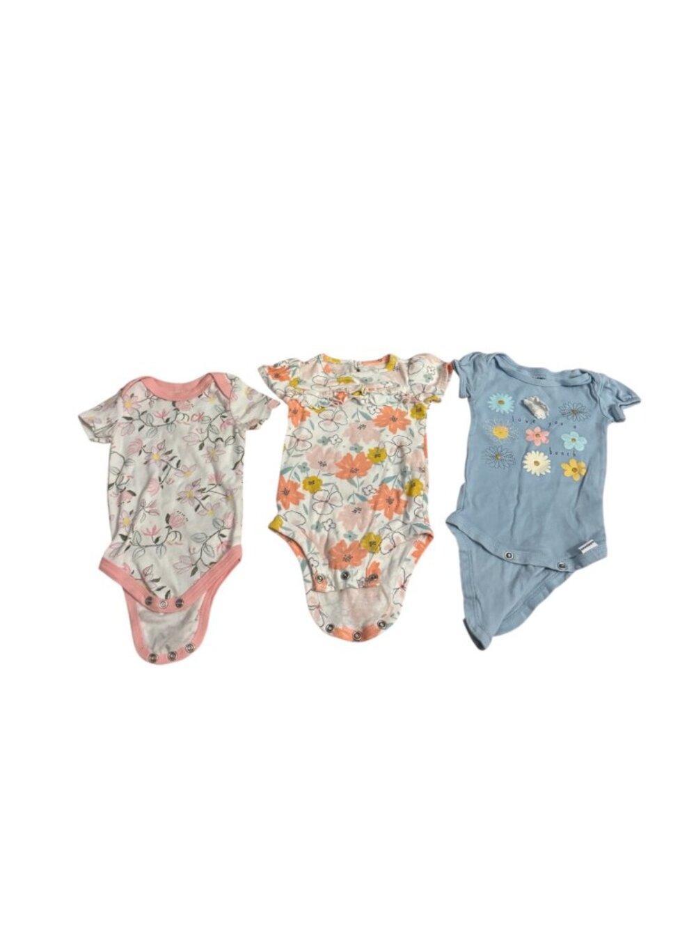 Baby Girl 0-3M Onesie Bundle | Child of Mine Gerber Calvin Klein | Set of 3 Sh
